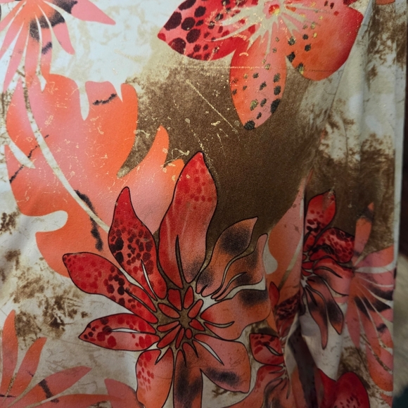 Allison Daley Pink and Brown Floral Blouse - Picture 3 of 6